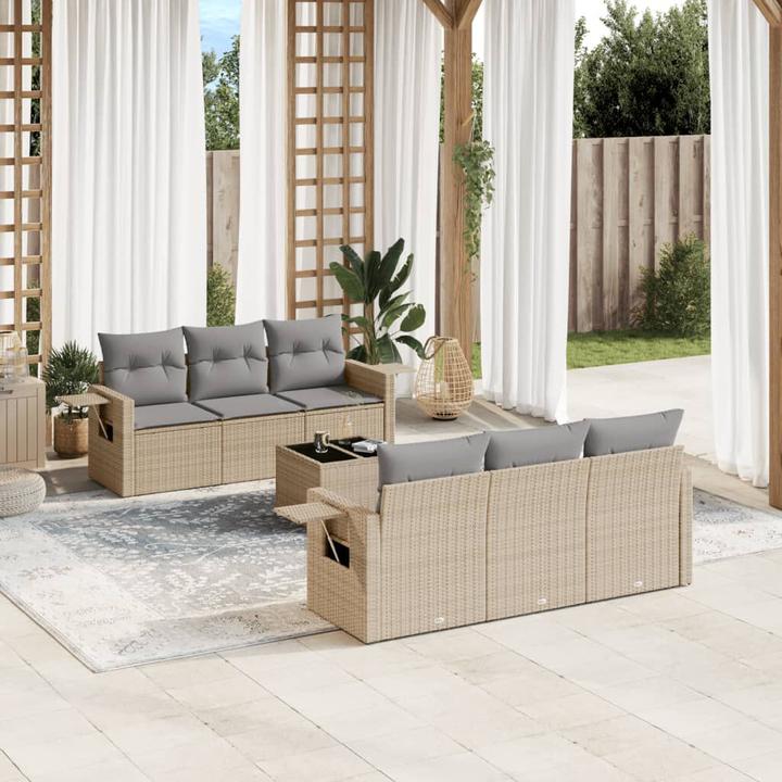 Actual product image vidaXL Garden furniture Sofa set Garden set 7-piece garden set Beige