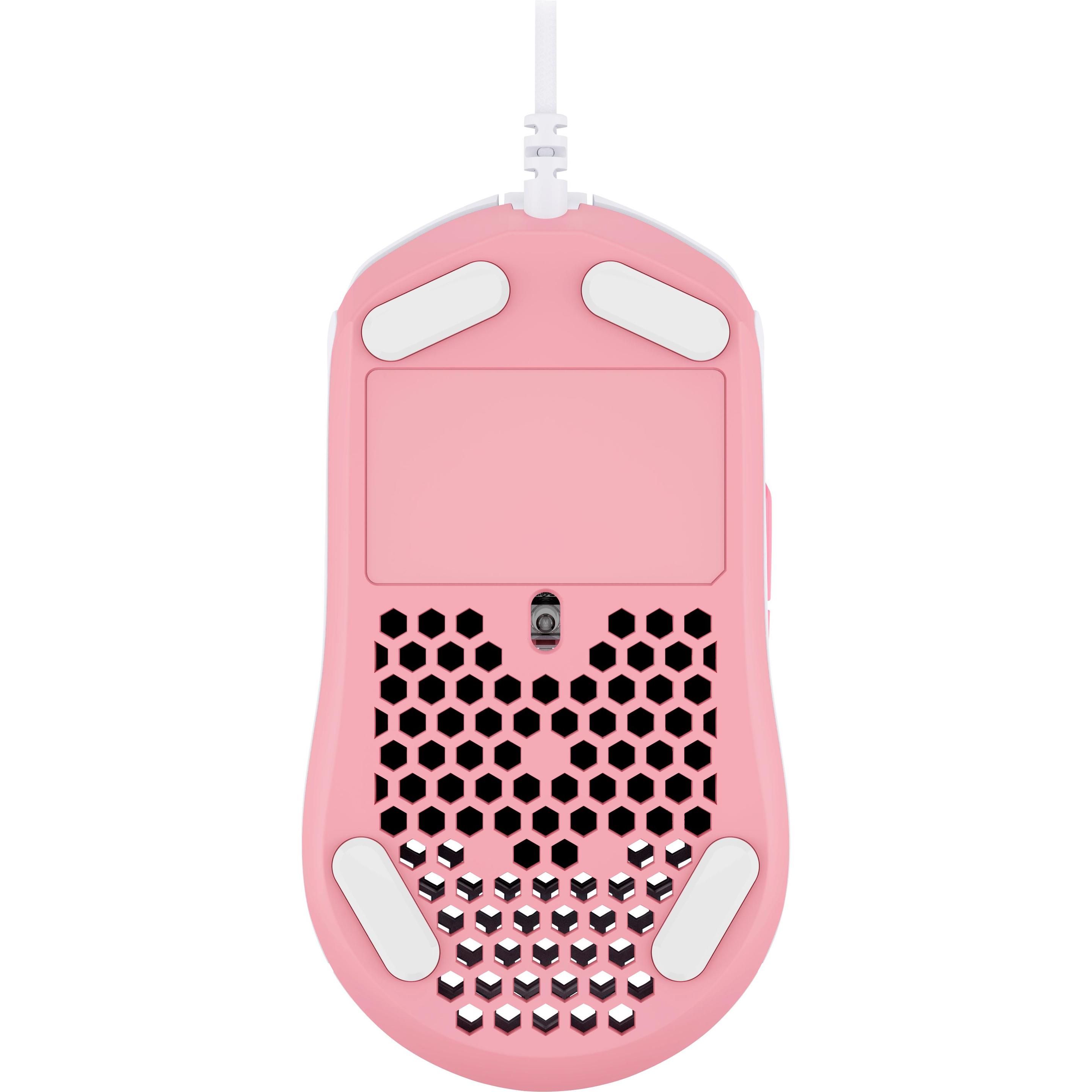 Hyperx Pulsefire Haste (Cablato), Mouse, Bianco, Pink