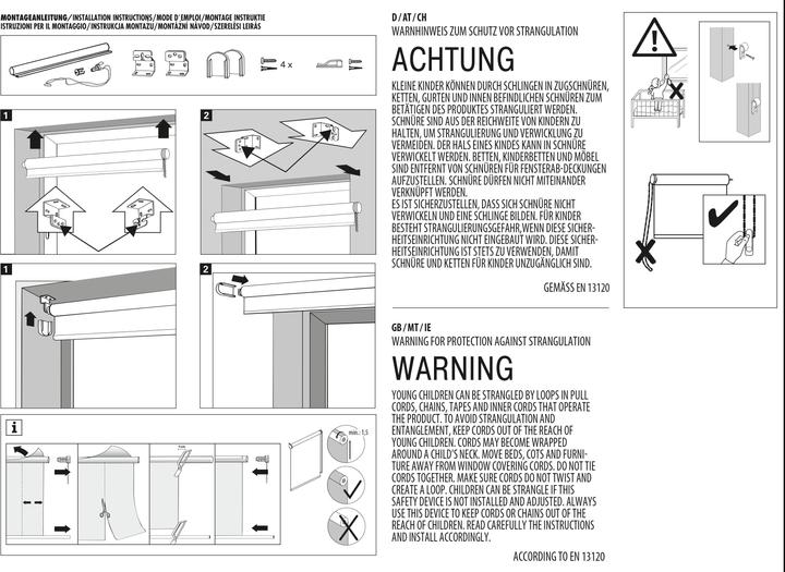Nährwerte und Zutaten Gardinia Seitenzugrollo Lichtdurchlässig (80 x 160 cm)