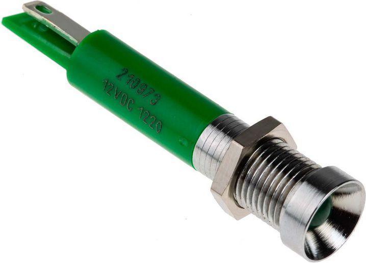 Produktbild RS PRO LED versenkt 8mm chrom 12VDC grün