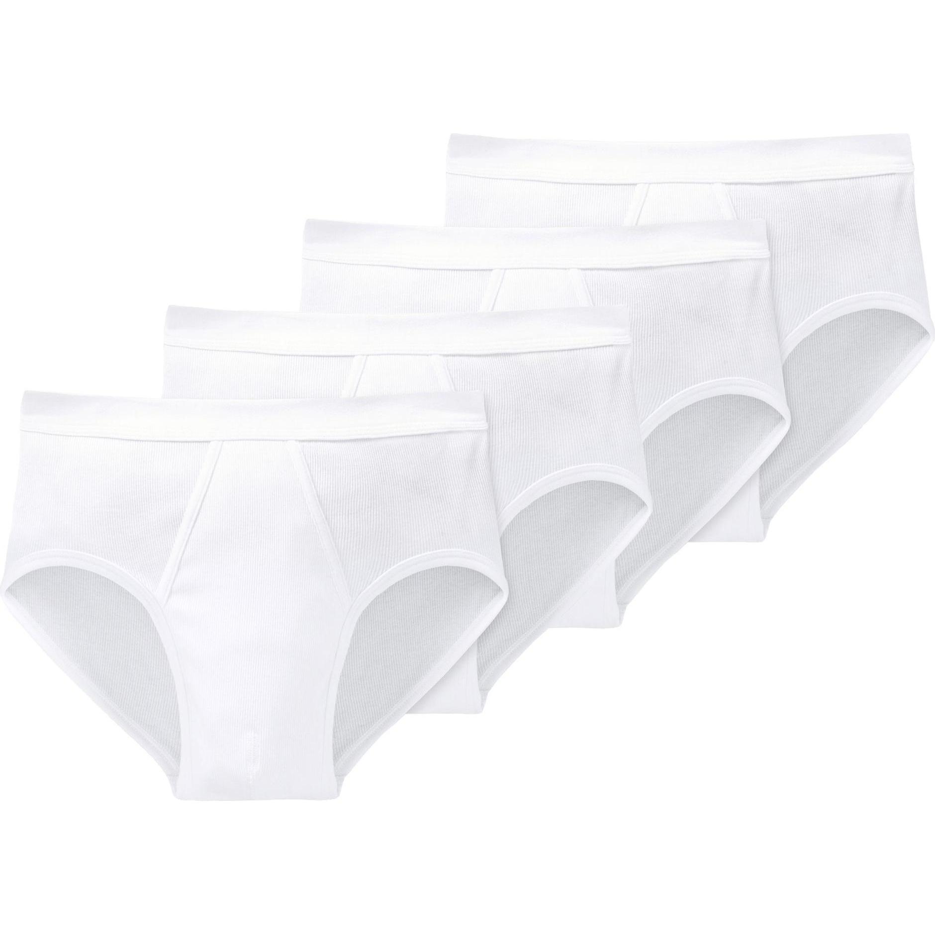 Schiesser, Herren, Unterhosen, Slip Klassisch Bequem sitzend, Weiss, (L, 4er Pack)
