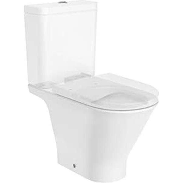ROCA, Toilette, Watercloset senza bordo con doppia uscita per serbatoio basso
