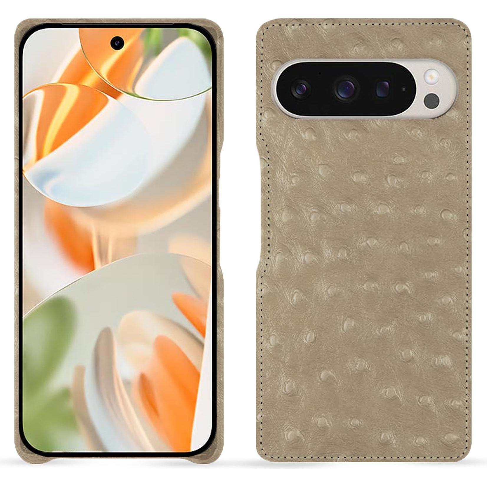 Noreve Lederschutzhülle (Google Pixel 9 Pro Fold), Smartphone Hülle, Beige