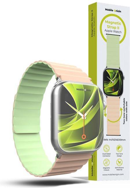 Actual product image Mobile Origin Magnetic Watch Strap II pink/light green - Apple Watch 49mm/46mm/45mm/44mm