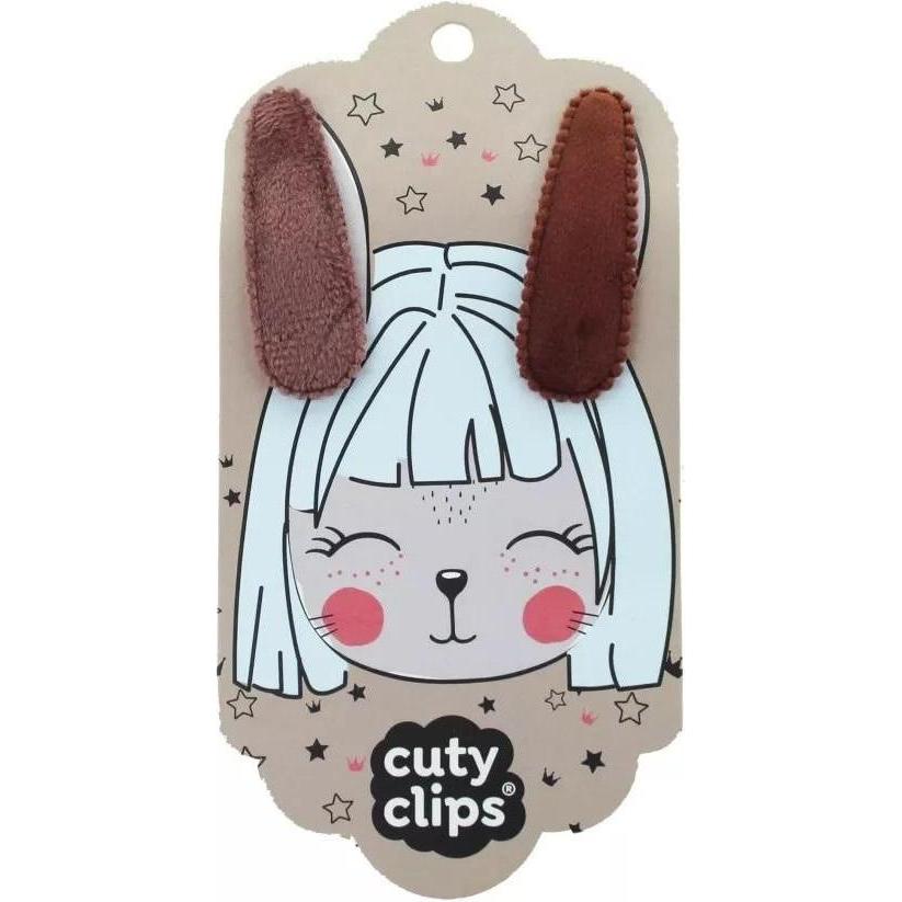 Ty, Mollette + clip per capelli, Cuty Snails Kids Hair Clips Bunny Ears Brown (2 pz.)