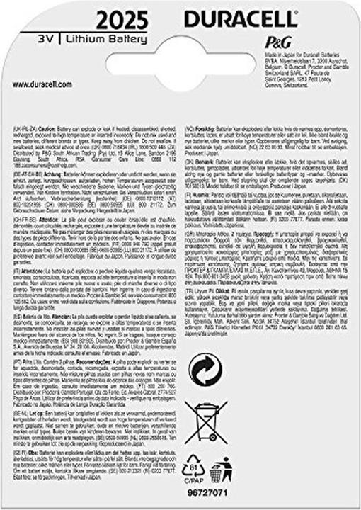 Produktbild Duracell Lithium CR2025 (2 Stk., CR2025, 165 mAh)