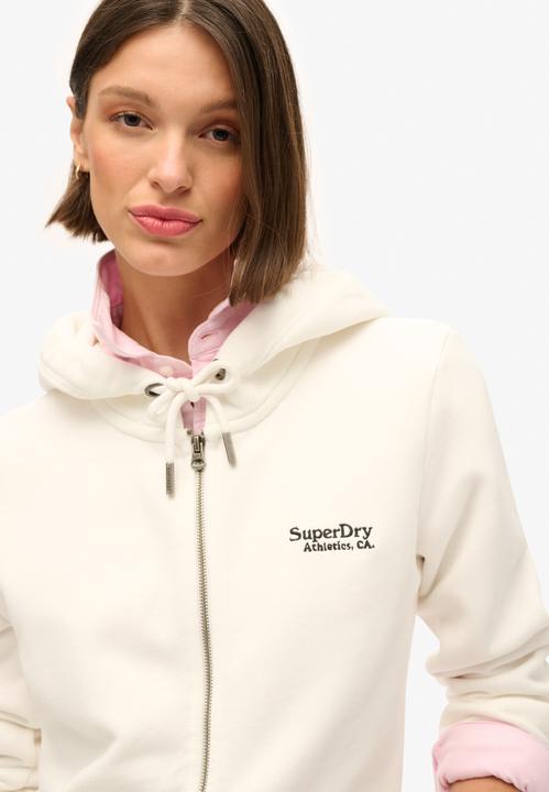 Produktbild Superdry ESSENTIAL LOGO ZIP SWEATSHIRT Dames Vest - Wit