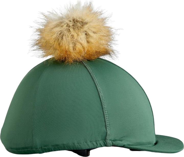 Actual product image Premier Equine Riding helmet cap in jersey with faux fur pompom
