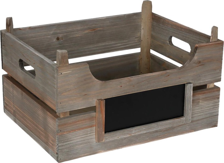 Image du produit Natura Punto Caisse empilable en bois avec panneau d'inscription, 40 x 30 x 23 cm
