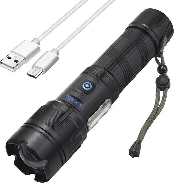 Immagine prodotto Boruit 1500 Lumen Torcia LED ultra luminosa - Lega di alluminio - USB-C (1500 lm)