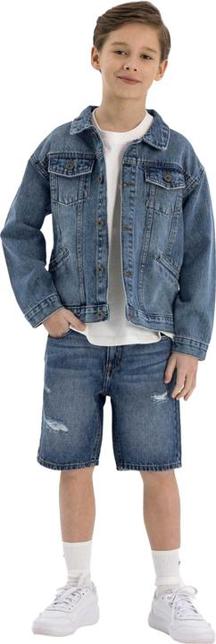 Actual product image Minoti Boys Plain Button Front Denim Jacket (116)