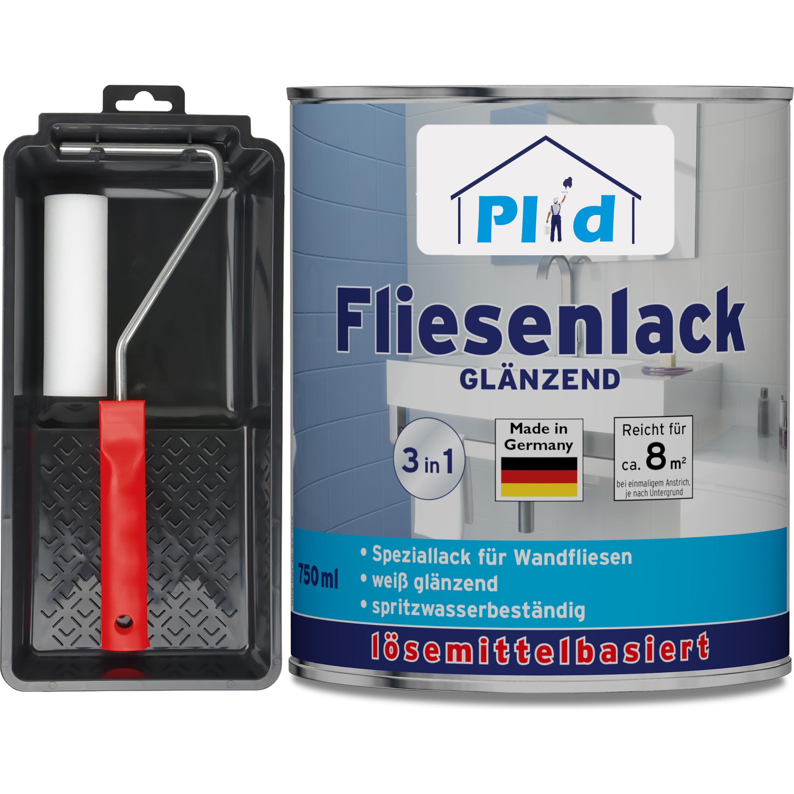 Thumbnail - Plid, Lack, Fliesenlack Set 0,75l glänzend, für ca. 8m² / Fliesenfarbe Lackierset (Lichtgrau, 0.75 l)