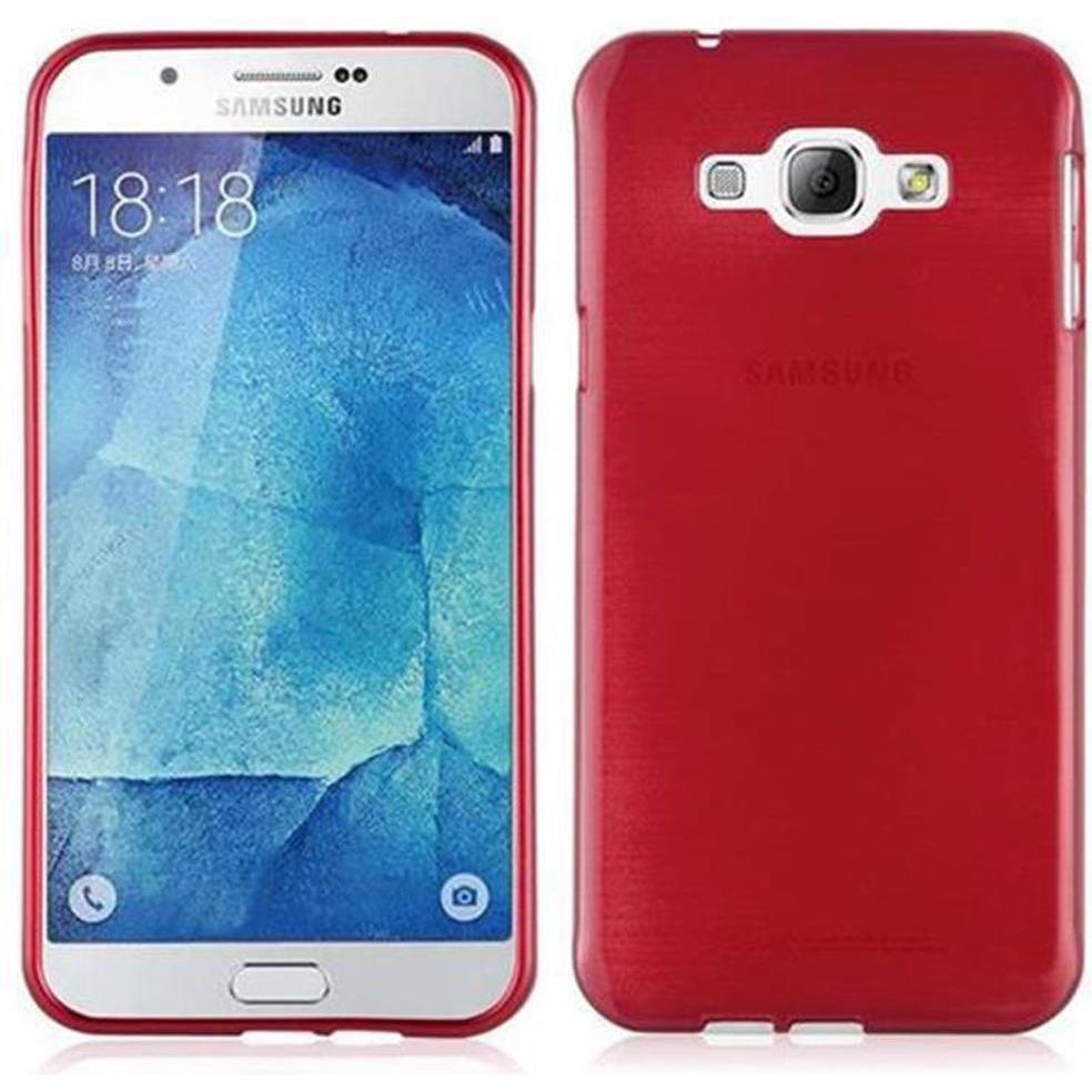 Cadorabo TPU Brushed Cover (Samsung Galaxy A8 (2018)), Smartphone Hülle, Rot