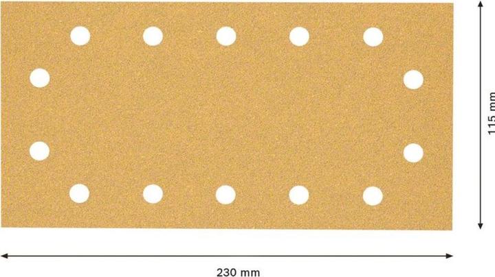 Actual product image Bosch Professional Zubehör EXPERT C470 Sanding paper with 14 holes for orbital sanders, 115 x 230 mm, G 60, 10 pcs. (60)