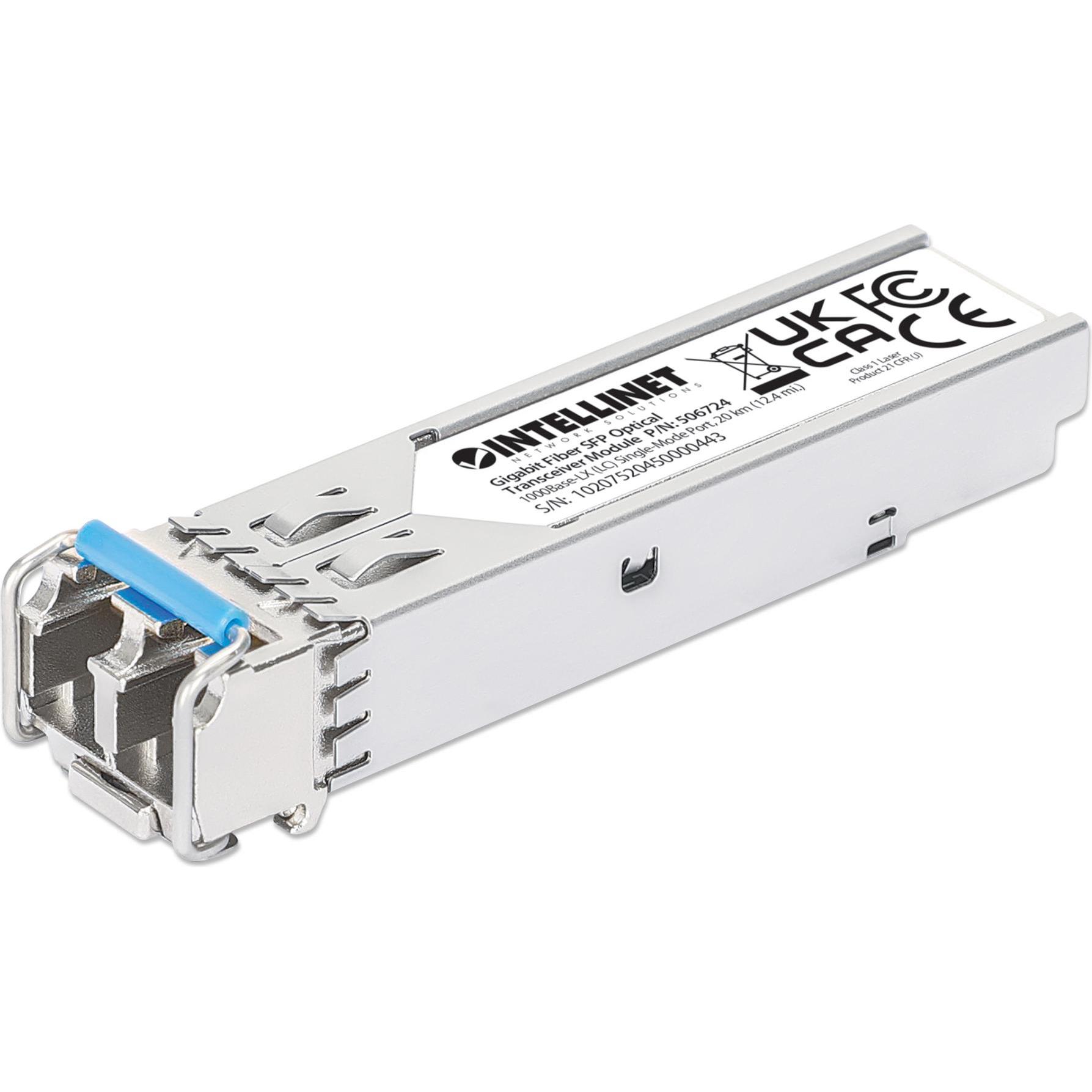 Thumbnail - Intellinet SFP Mini-GBIC, Gigabit Ethernet, LC, SM, Transceiver, Silber
