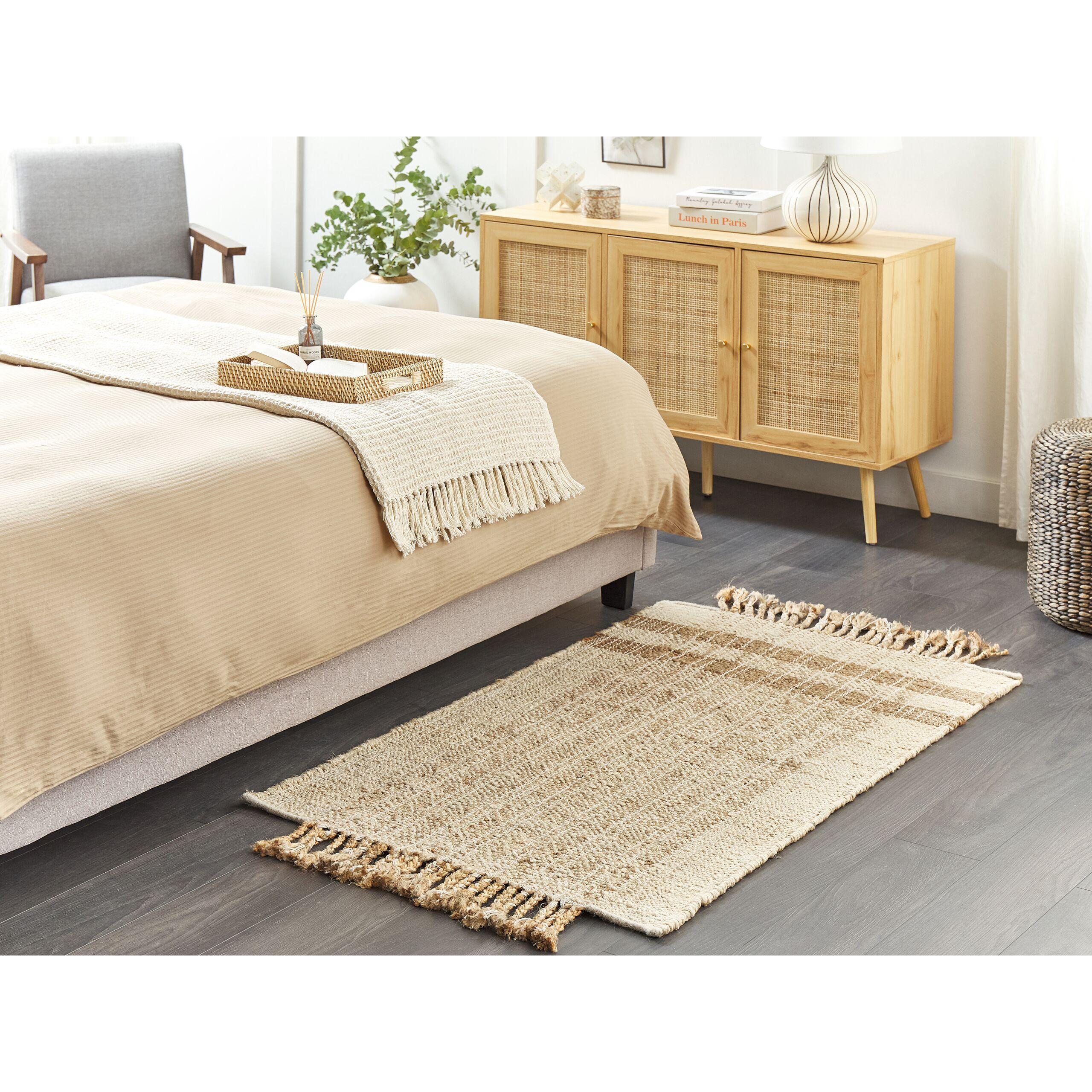 Thumbnail - Beliani, Teppich, Teppich Jute sandbeige 80 x 150 cm geometrisches Muster Kurzflor ORTAOBA (80 x 150 cm)