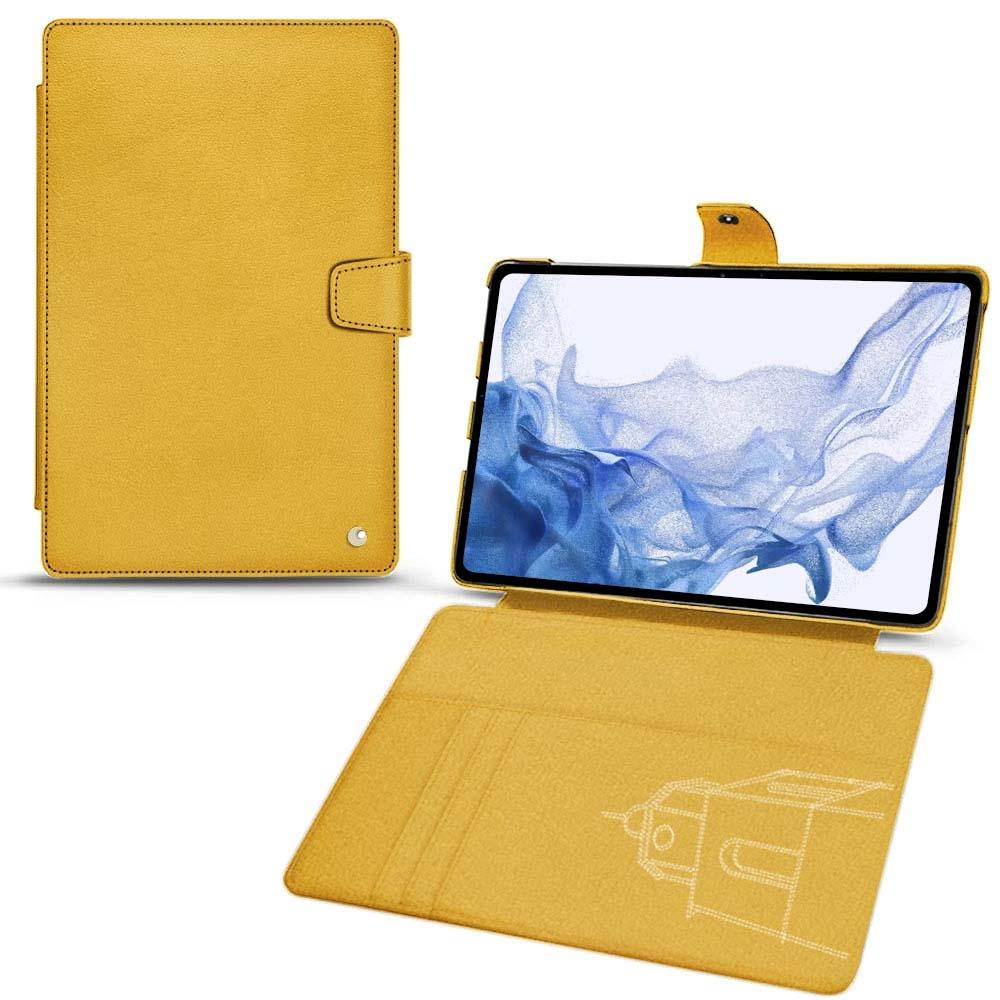 Noreve Lederschutzhülle Wallet (Galaxy Tab S8 Ultra), Tablet Hülle, Orange