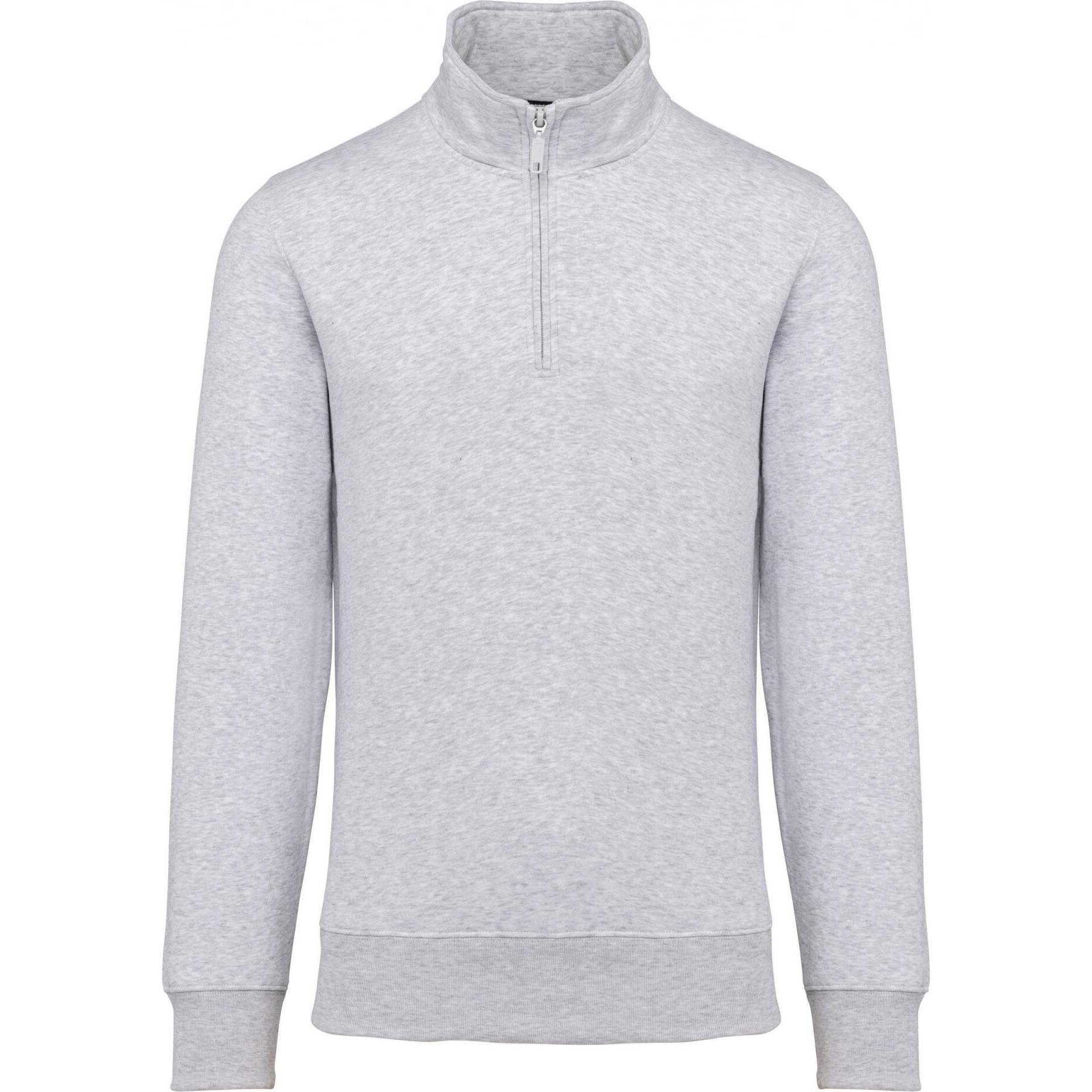 Kariban, Herren, Pullover, Sweatshirt mit Reissverschlusskragen, Grau, (L)