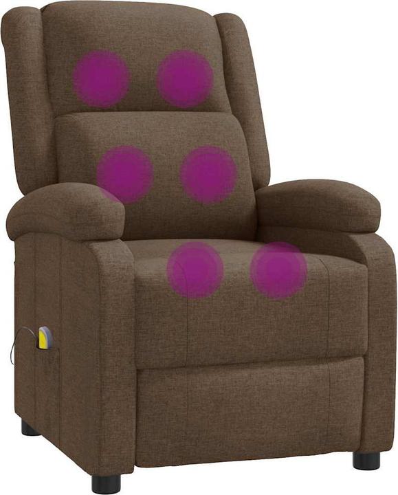 Immagine prodotto vidaXL Poltrona massaggiante Poltrona TV Poltrona relax Poltrona reclinabile Tessuto marrone