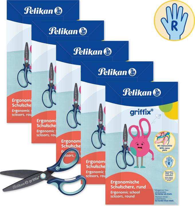 Produktbild Magni Schulschere griffix RH spitz 15cm blau (14 cm)