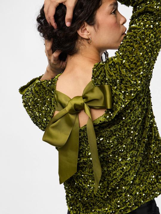 Immagine prodotto Pieces PCKAM PAILLETTEN SCHLEIFEN Oberteil mit langen Ärmeln (M)