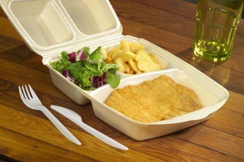 Productafbeelding Papstar 12045 Lunchbox Expanded Polystyrene (EPS) Beige (e) (50x)