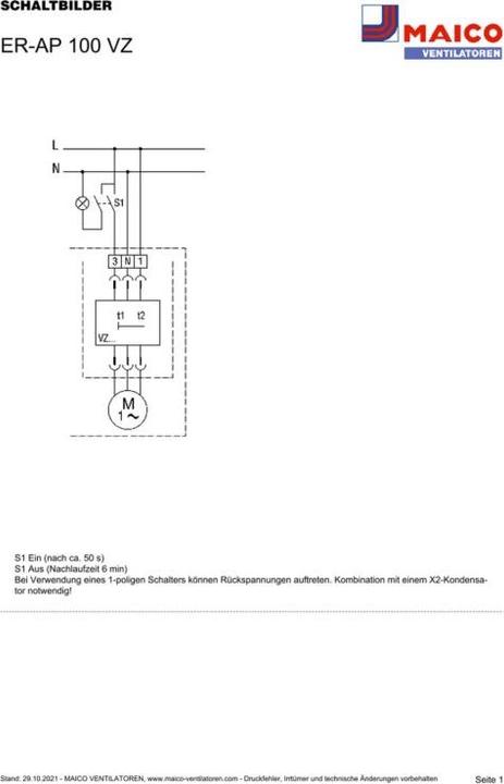 Actual product image Maico Surface-mounted B ER-AP100VZ Fan with galvanised tim.