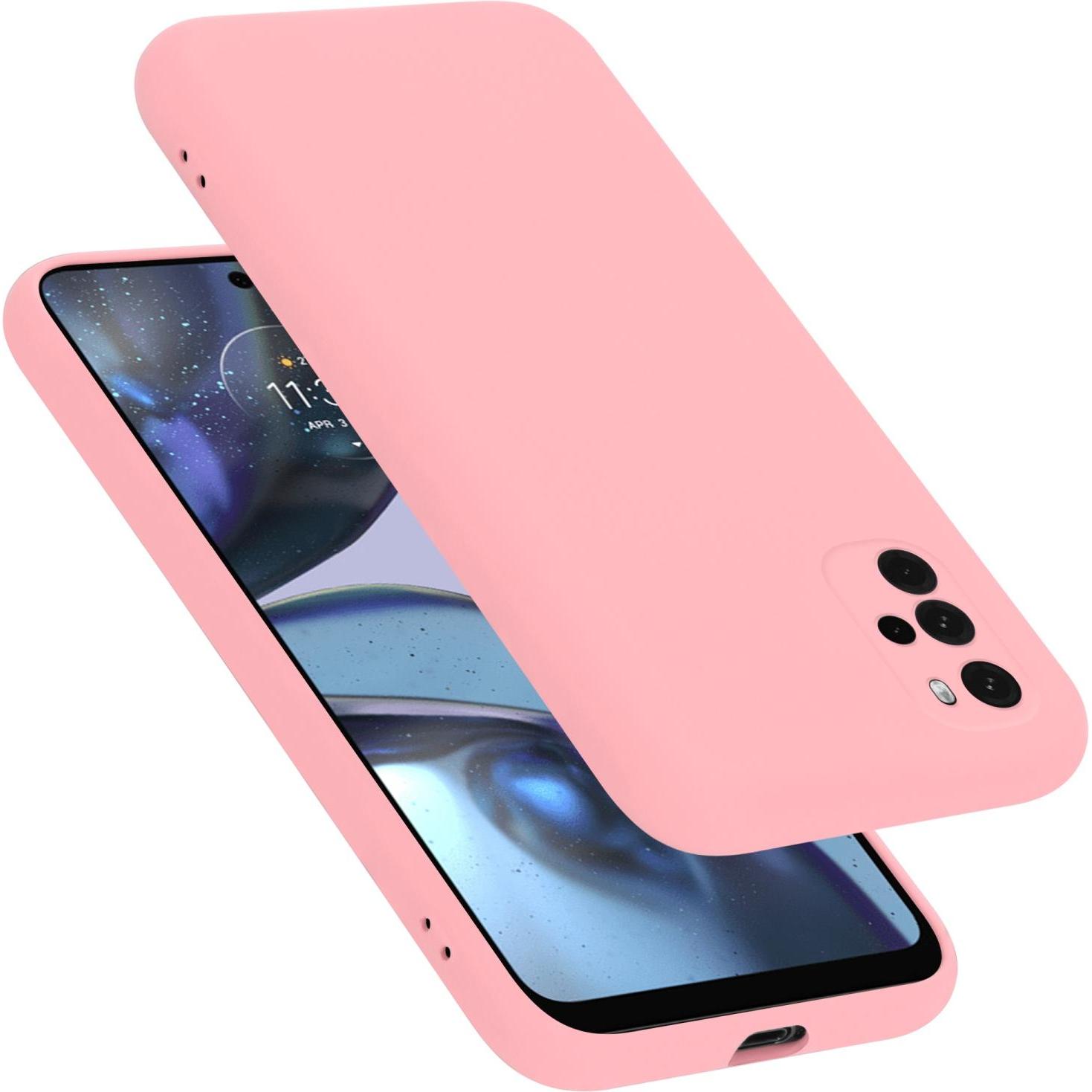 Cadorabo TPU Liquid Silicone Case Hülle für Motorola MOTO G22 (Motorola Moto G22), Smartphone Hülle, Rosa