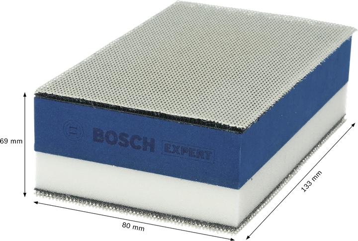 Image du produit Bosch Professional Zubehör EXPERT M480 Filet abrasif, double densité, 80 x 133 mm (80, 120, 180)