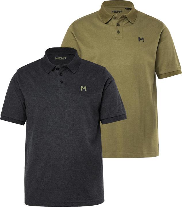 Image du produit Men+ Lot de 2 polos en maille piquée, manches courtes, collection Basic - jusqu'au 8 XL (4XL)