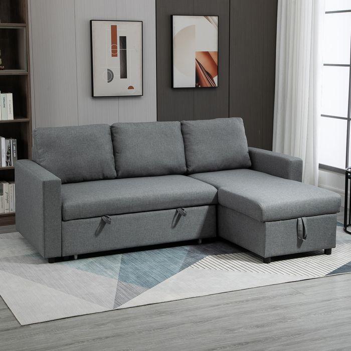 Actual product image Swisshandel24 Corner sofa with sleeping function Storage space Corner sofa with bed box Chaise longue Sofa bed (Corner sofa)