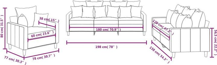 Produktbild vidaXL Sofagarnitur (2-Sitzer, 3-Sitzer)
