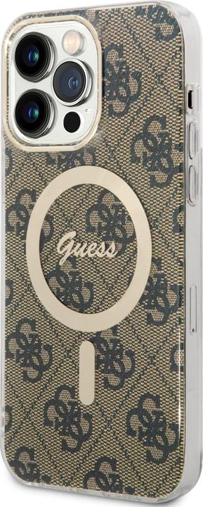Produktbild Guess Zestaw GUBPP14XH4EACSW Case+ Charger iPhone 14 Pro Max 6,7" brązowy/brown hard case 4G Print M (Apple iPhone 14 Pro Max)