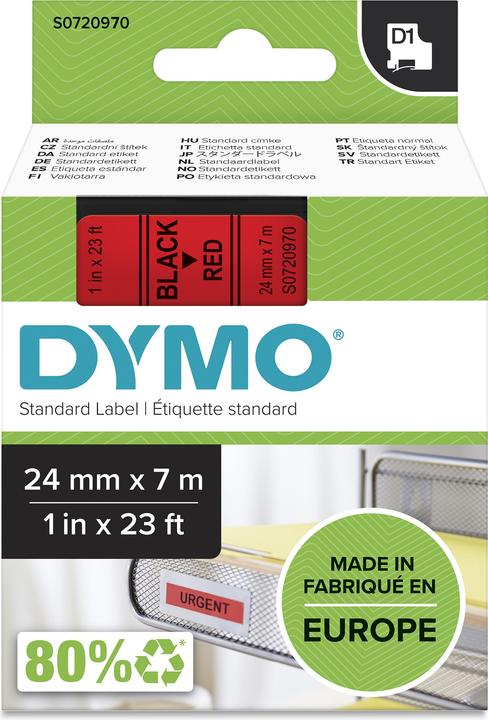 Produktbild Dymo S0720970 Standardband (2.40 cm, Schwarz)