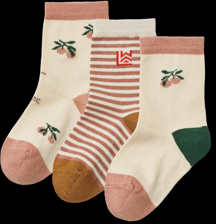 Actual product image Liewood 3Pack socks Silas Peach Sea Shell Mix (pack of 3, 25 - 28)