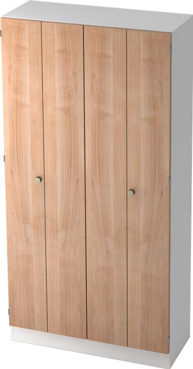 Produktbild Hammerbacher Falttürenschrank 5OH,SO-Bl. SG Weiss/Nussb. (100 x 42 x 200.5 cm)