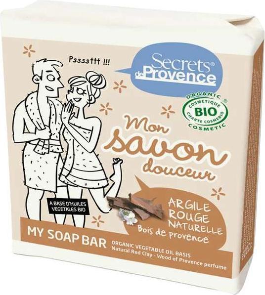 Immagine prodotto Secrets de Provence Sapone organico delicato Argilla Rossa e Legno di Provenza - 100g - (Sapone duro)