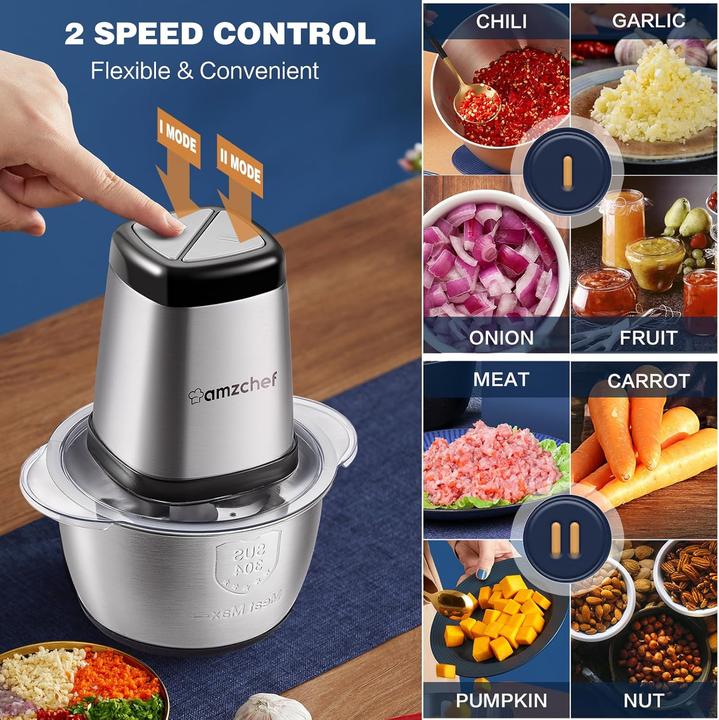 Actual product image Amzchef Fleischwolf mit 2 Geschwindigkeitsstufen (1500 ml, 500 W)