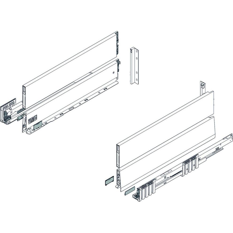 Blum, Schubladenauszüge, Frontschubkasten Komplett-Set Merivobox M/E, mit BOXCAP, mit Korp