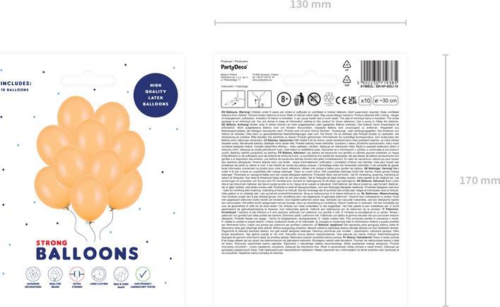 Produktbild Partydeco Ballons Hellorange Pastel (10 x)