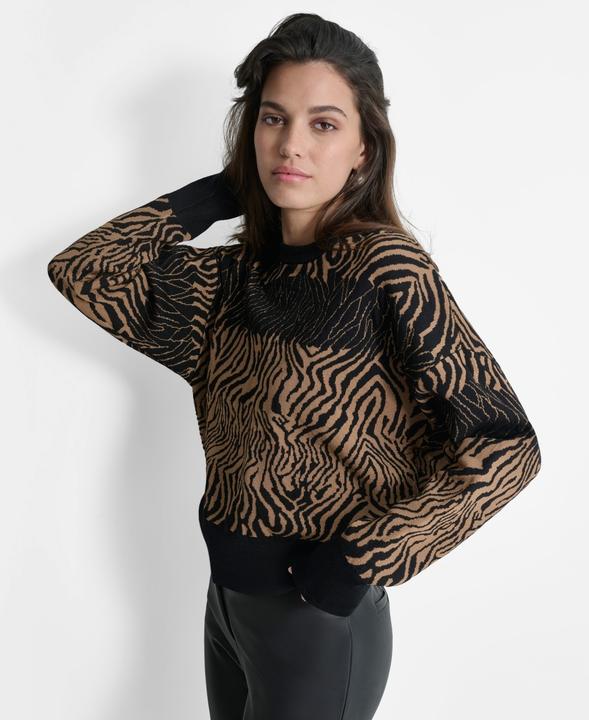 Produktbild DKNY Dolmanärmel Tigerdruck Pullover (M)
