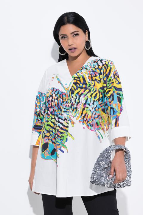 Produktbild Ulla Popken Tunika, Schmetterling, V-Ausschnitt, 3/4-Arm (46, 48)