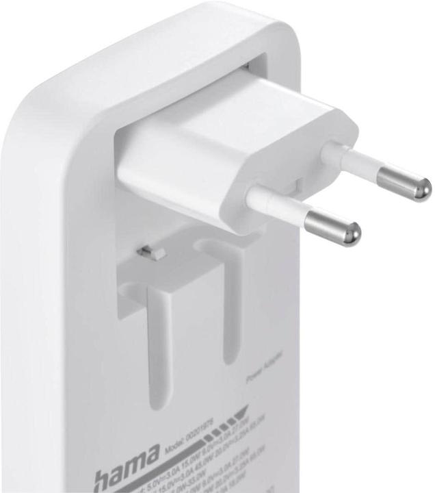 Actual product image Hama Schnellladegerät, 2x USB-C, 1x USB-A, flaches Mini-Ladegerät, PD, 65 W, WS (65 W, 3 ports)