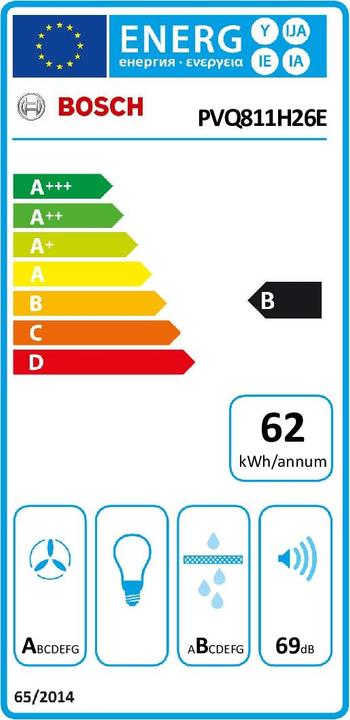 Energie-Label Bosch Hausgeräte HEZ9VDSB4 + PVQ811H26E, PVQ811HGA6 (80.20 cm, Induktionskochfeld)