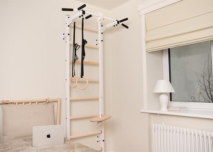 Immagine prodotto BenchK Barre a muro 222 con barra multi pull-up, corda e anelli