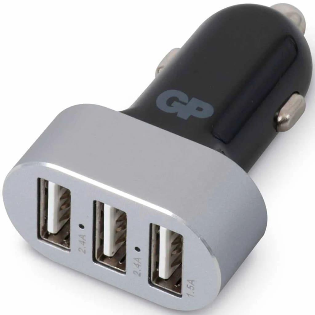 GP Batteries GP CC61 Car Adapter, 3x USB, Auto Adapter, Schwarz