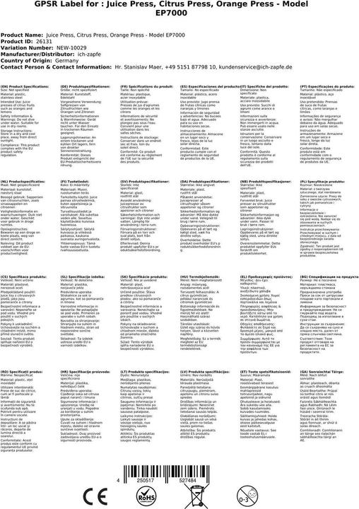 Produktbild Ich-zapfe Modell EP7000