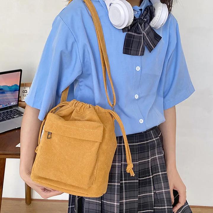 Actual product image Only-Bags.Store Corduroy shopping bag with drawstring, shoulder bag, hobo bag, casual handbags, large