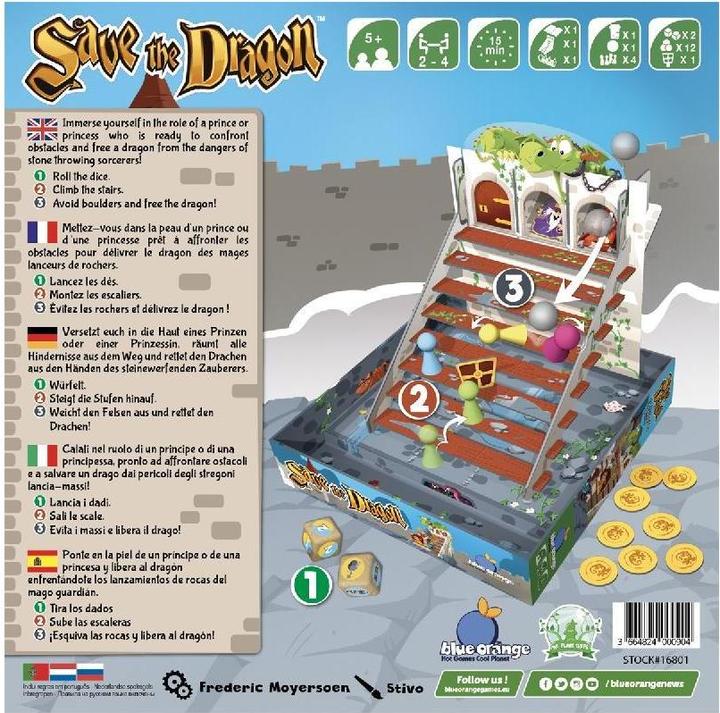 Produktbild Blue Orange BLOD0098 - Save The Dragon - Brettspiel, für 2-4 Spieler, ab 5 Jahren (Italienisch)