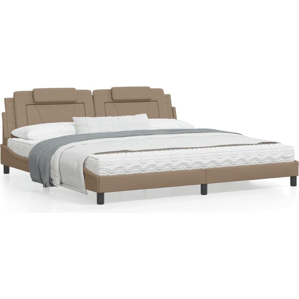 VidaXL, Bett, Bettgestell mit Kopfteil Kunstleder (200 x 200 cm)